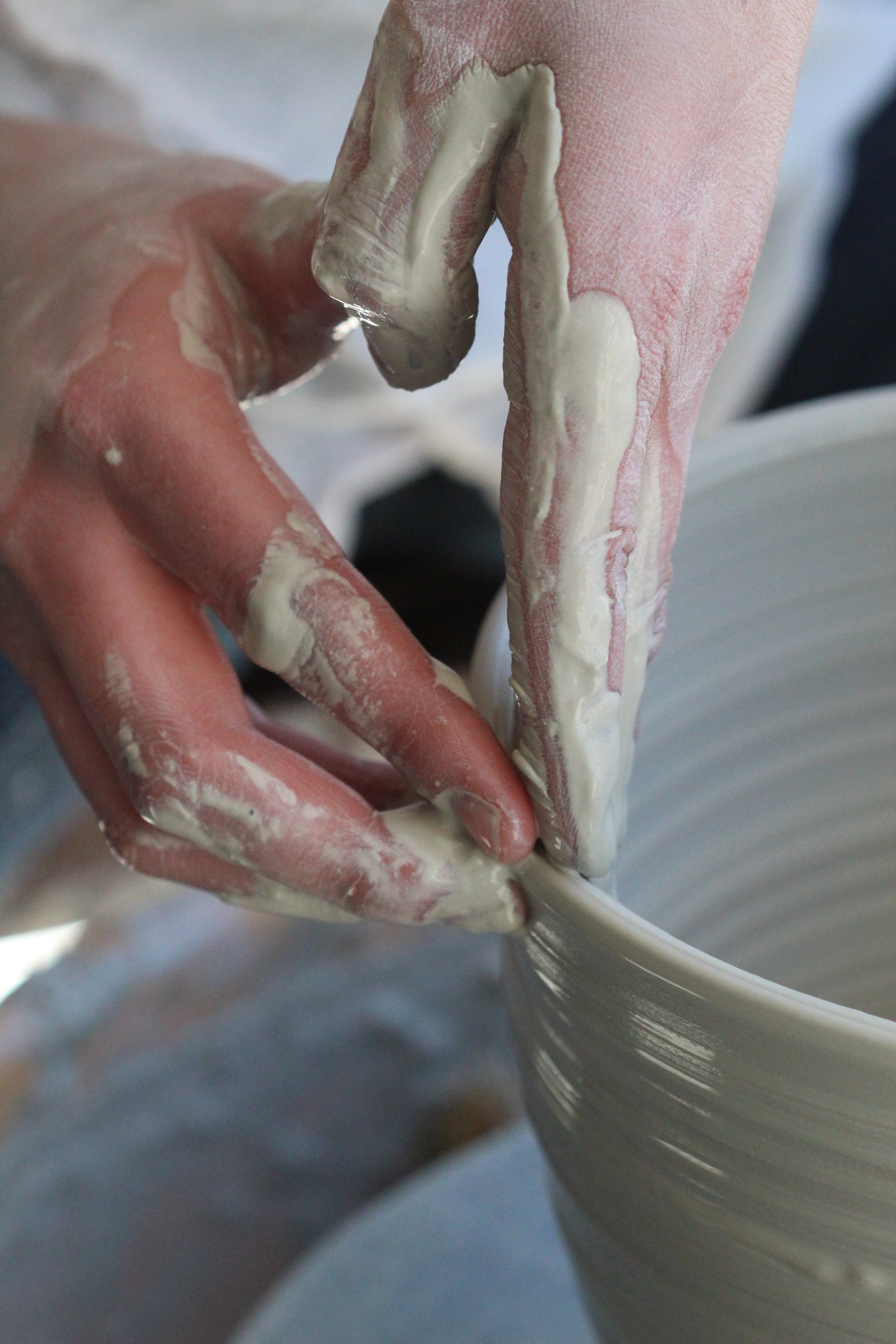 Artist making Pottery